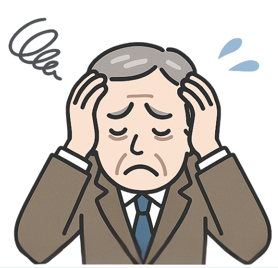 悩む人物のイラスト
